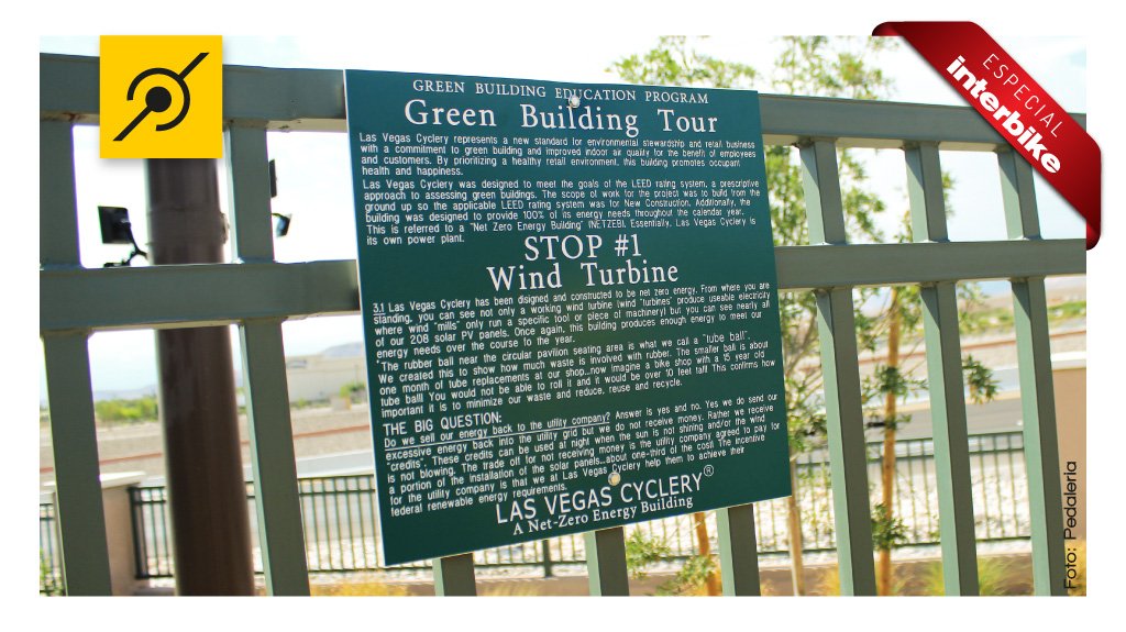 Las Vegas Cyclery - Placa de identificação do tour verde