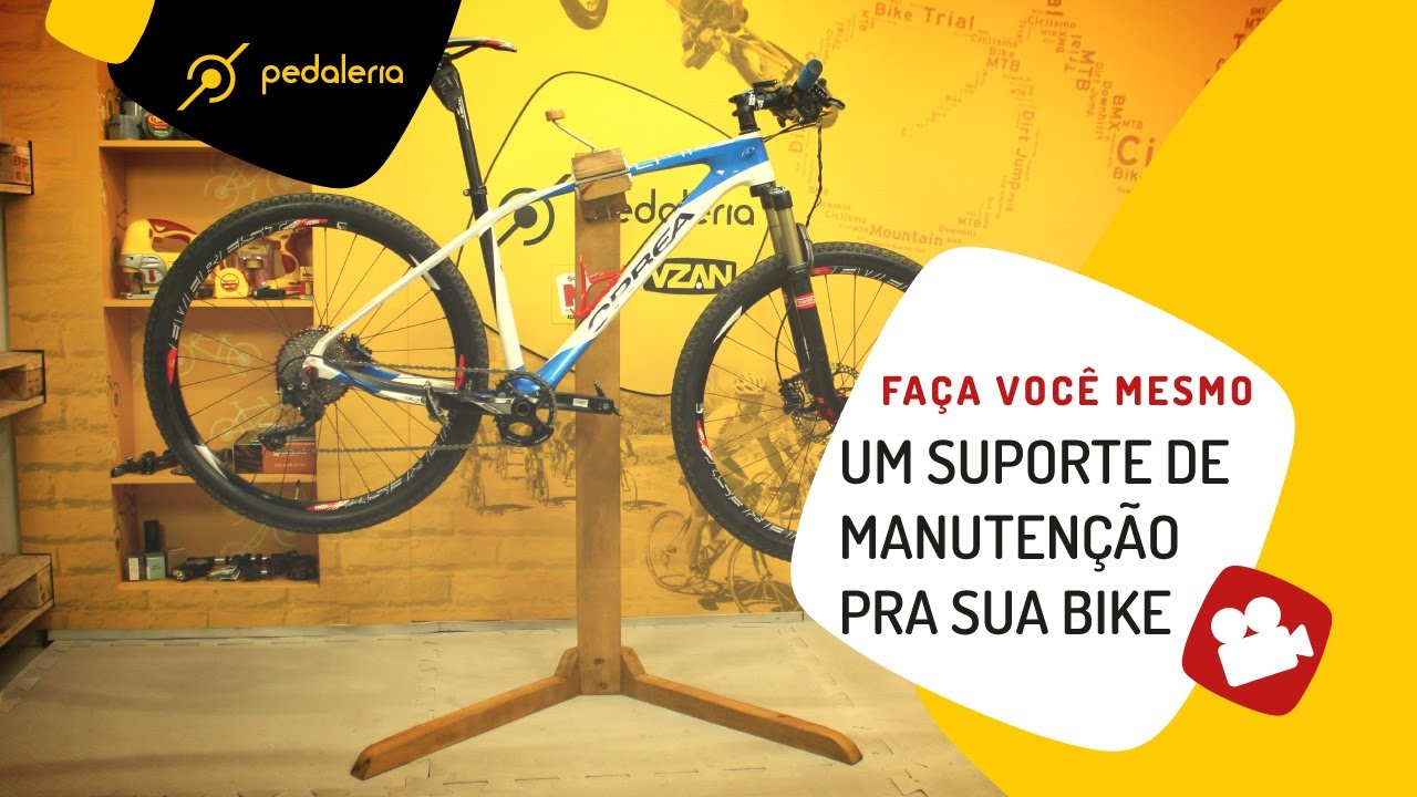 Faça o seu próprio suporte ou cavalete de manutenção para bike. Pedaleria