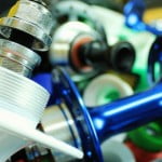 Peças coloridas para as bicicletas fixas